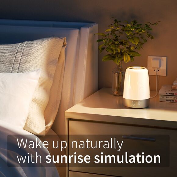 Sunrise Alarm Clock, Wake up Light Alarm Clock, 3 Ways Dimmable Modern Small Dig - Picture 5 of 12